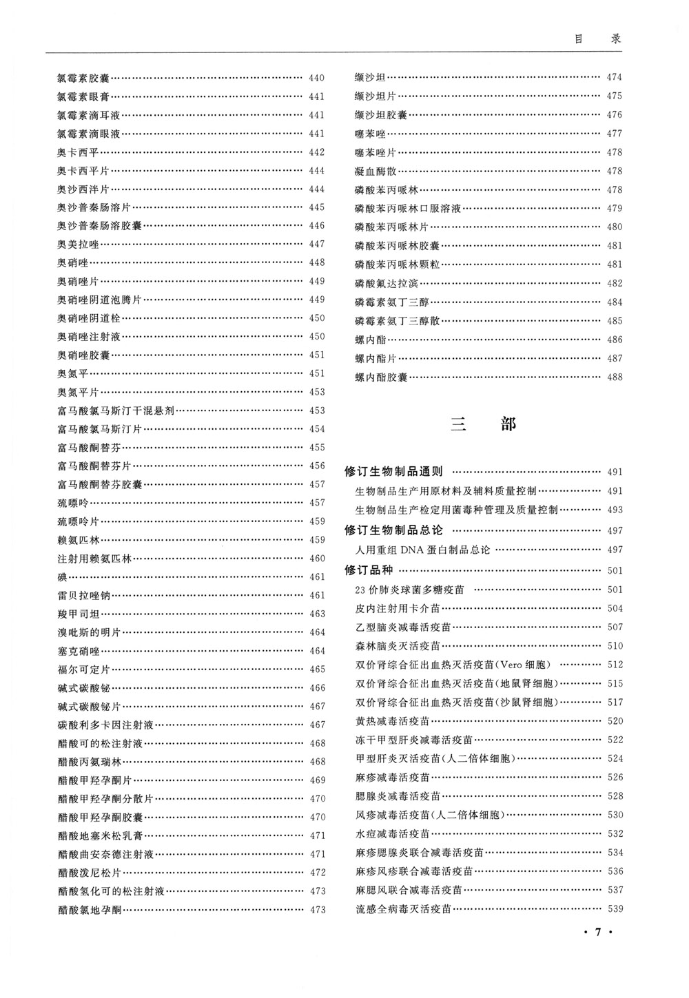 中國藥典2020版第一增補本-目錄