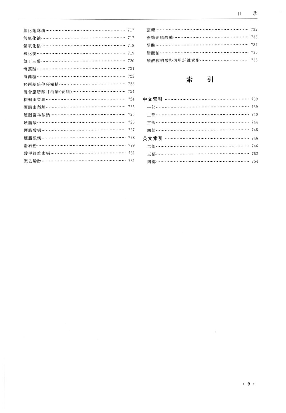 中國藥典2020版第一增補本-目錄